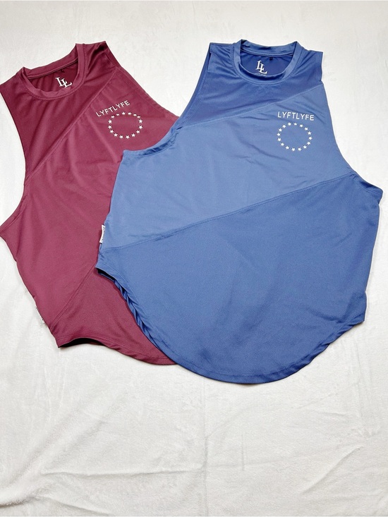 Lyftlyfe Other - Lyftlyfe 3 Panel Cut Sleeve Tank, Lot of 2, Blue and Maroon, Large